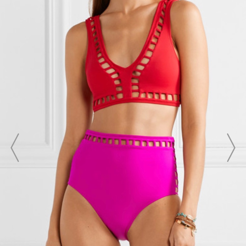 NWT Oye Swimwear Ela Cutout Two-Tone Bikini size L